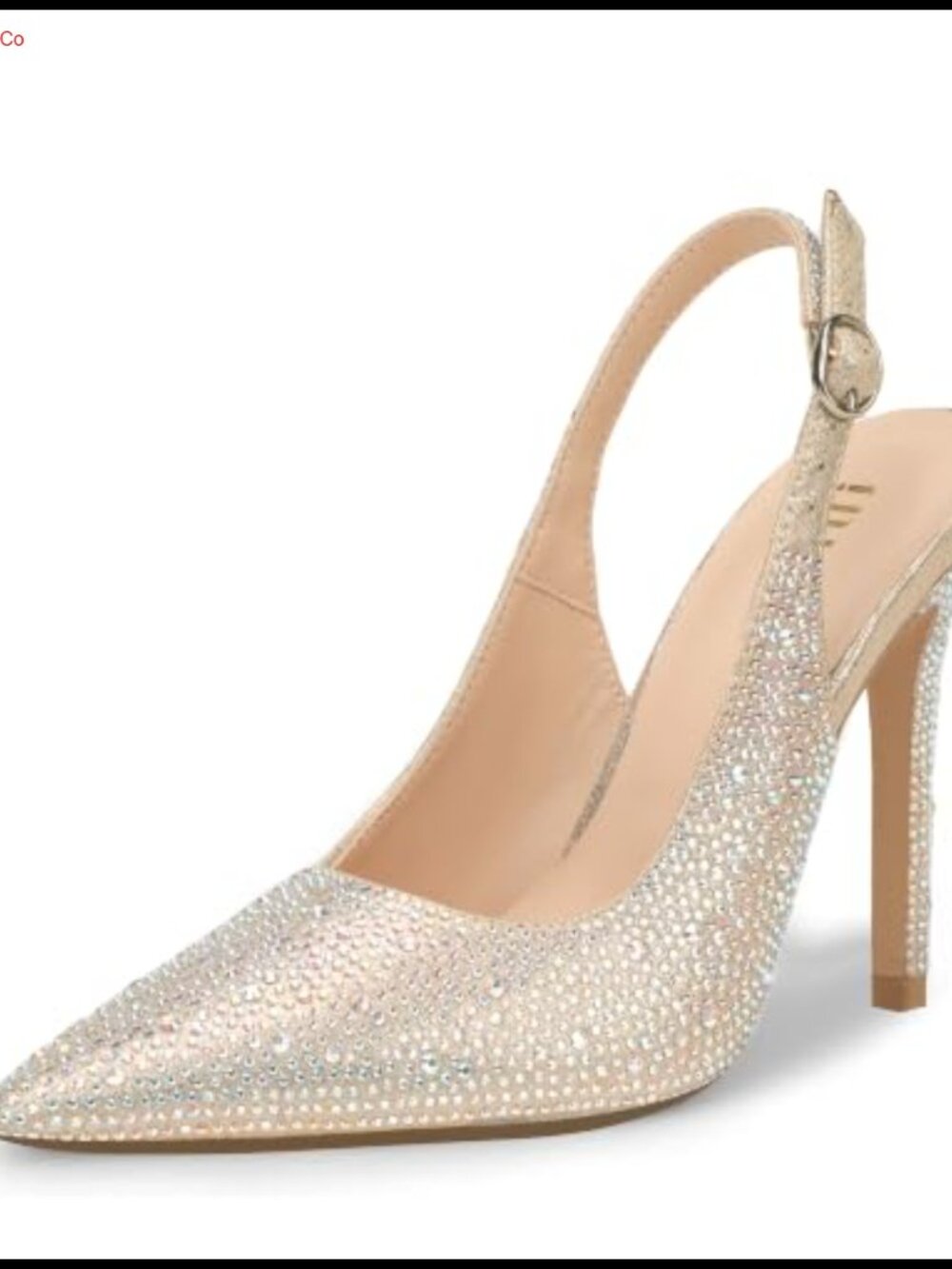 IDIFU Women's Rhinestone Slingback Pumps Closed Toe Stiletto Heels